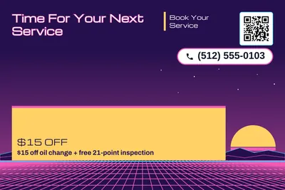 Synthwave · Offer Menu: Time For Your Next Service