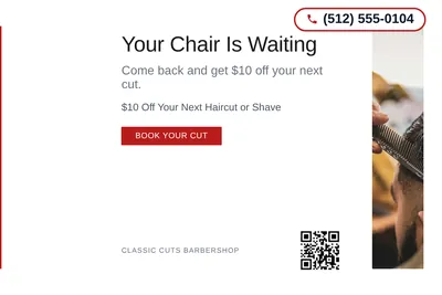 Minimal White · Left-Aligned Editorial: Your Chair Is Waiting