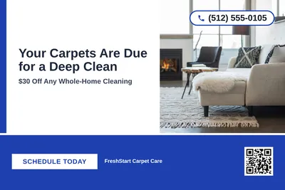 Bold Color Block · Bottom Bar: Your Carpets Are Due for a Deep Clean