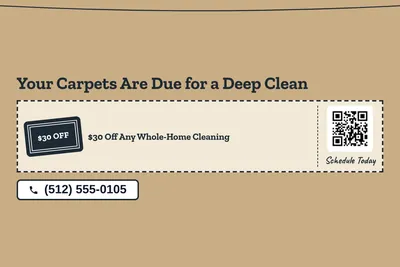 Kraft and stamp · Coupon: Your Carpets Are Due for a Deep Clean