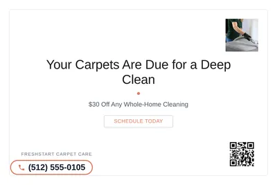 Minimal White · Card Inset: Your Carpets Are Due for a Deep Clean