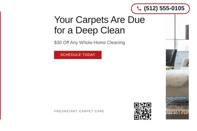 Minimal White · Left-Aligned Editorial: Your Carpets Are Due for a Deep Clean