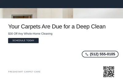 Minimal White · Top Bar: Your Carpets Are Due for a Deep Clean