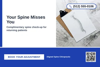 Bold Color Block · Bottom Bar: Your Spine Misses You