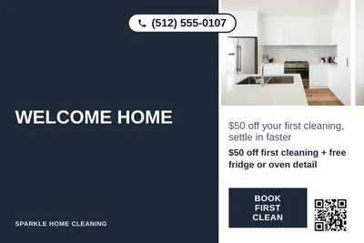 Bold Color Block · Vertical Split: Welcome Home