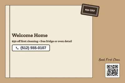 Kraft and stamp · Checklist: Welcome Home