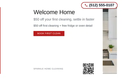 Minimal White · Left-Aligned Editorial: Welcome Home