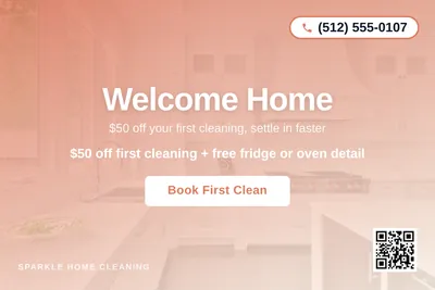 Modern Gradient · Centered Stack: Welcome Home