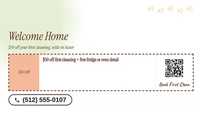 Soft watercolour · Coupon: Welcome Home