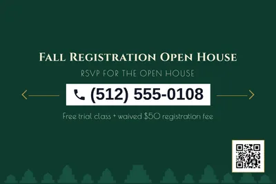 Art deco · Phone Billboard: Fall Registration Open House