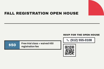 Bauhaus · Coupon: Fall Registration Open House