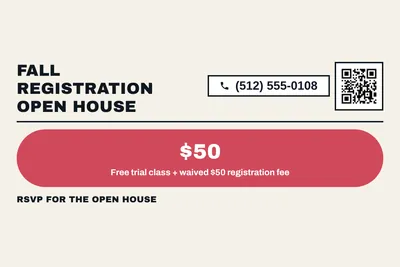 Bauhaus · Offer Menu: Fall Registration Open House