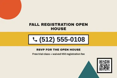 Bauhaus · Phone Billboard: Fall Registration Open House