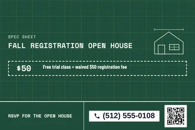 Blueprint · Coupon: Fall Registration Open House