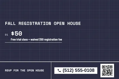 Blueprint · Offer Menu: Fall Registration Open House