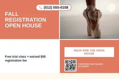 Bold Color Block · Checkerboard: Fall Registration Open House