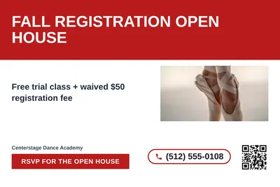 Bold Color Block · Horizontal Bands: Fall Registration Open House