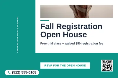 Bold Color Block · L-Shape Block: Fall Registration Open House