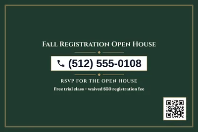 Classic · Phone Billboard: Fall Registration Open House