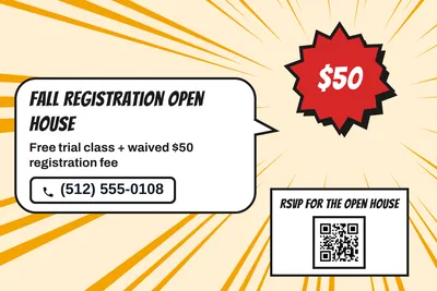 Comic pop · Big Offer: Fall Registration Open House