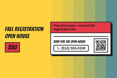 Comic pop · Checklist: Fall Registration Open House