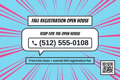 Comic pop · Phone Billboard: Fall Registration Open House