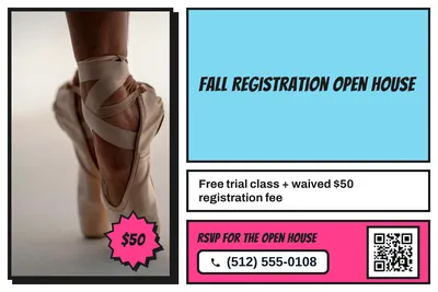 Comic pop · Photo Frame: Fall Registration Open House