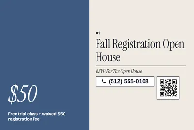 Contemporary · Big Offer: Fall Registration Open House