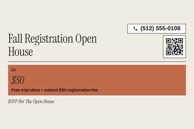 Contemporary · Offer Menu: Fall Registration Open House