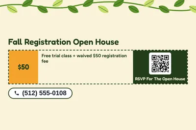 Jungle · Coupon: Fall Registration Open House