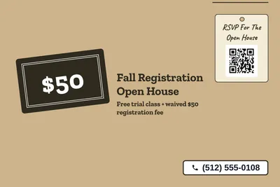 Kraft and stamp · Big Offer: Fall Registration Open House