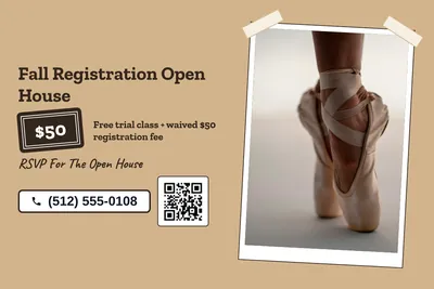 Kraft and stamp · Photo Frame: Fall Registration Open House