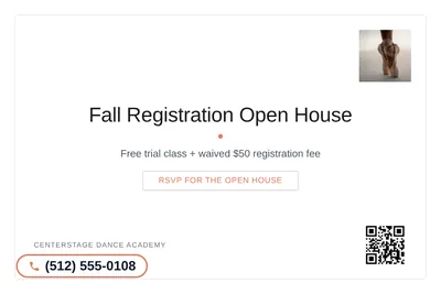 Minimal White · Card Inset: Fall Registration Open House