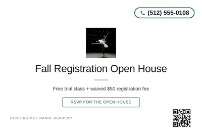 Minimal White · Centered Elegant: Fall Registration Open House