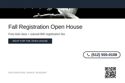 Minimal White · Top Bar: Fall Registration Open House