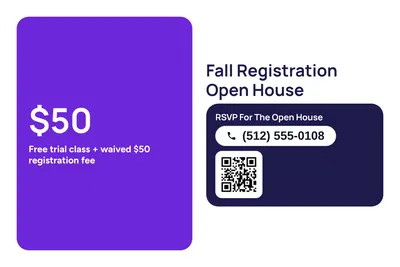 Modern · Big Offer: Fall Registration Open House