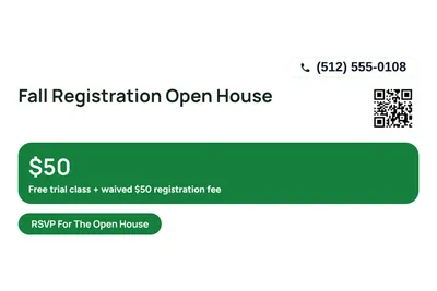 Modern · Offer Menu: Fall Registration Open House