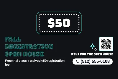 Neon night · Big Offer: Fall Registration Open House