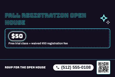 Neon night · Checklist: Fall Registration Open House