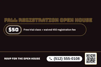 Neon night · Offer Menu: Fall Registration Open House