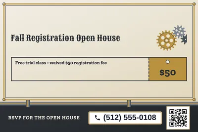 Steampunk · Coupon: Fall Registration Open House