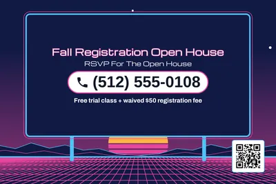 Synthwave · Phone Billboard: Fall Registration Open House