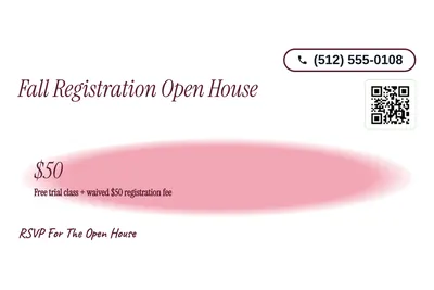 Soft watercolour · Offer Menu: Fall Registration Open House