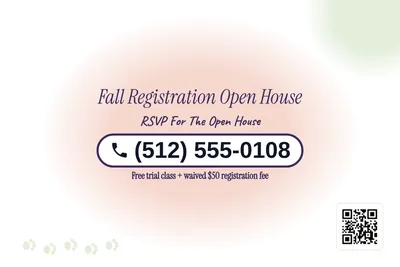 Soft watercolour · Phone Billboard: Fall Registration Open House