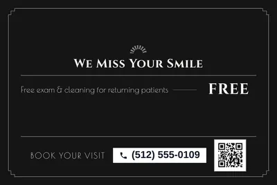 Art deco · Offer Menu: We Miss Your Smile