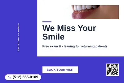 Bold Color Block · L-Shape Block: We Miss Your Smile