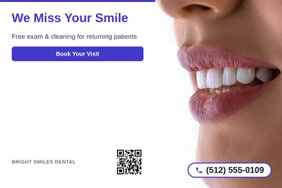 Clean Photo · Text Left, Photo Right: We Miss Your Smile