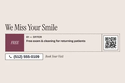 Contemporary · Coupon: We Miss Your Smile