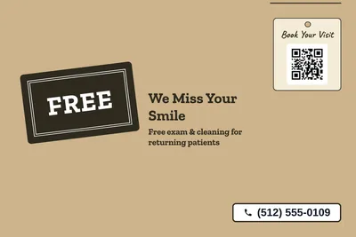 Kraft and stamp · Big Offer: We Miss Your Smile