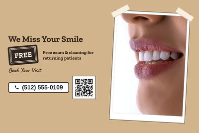 Kraft and stamp · Photo Frame: We Miss Your Smile